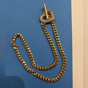 Gold Chain Necklace with Heart Pendant